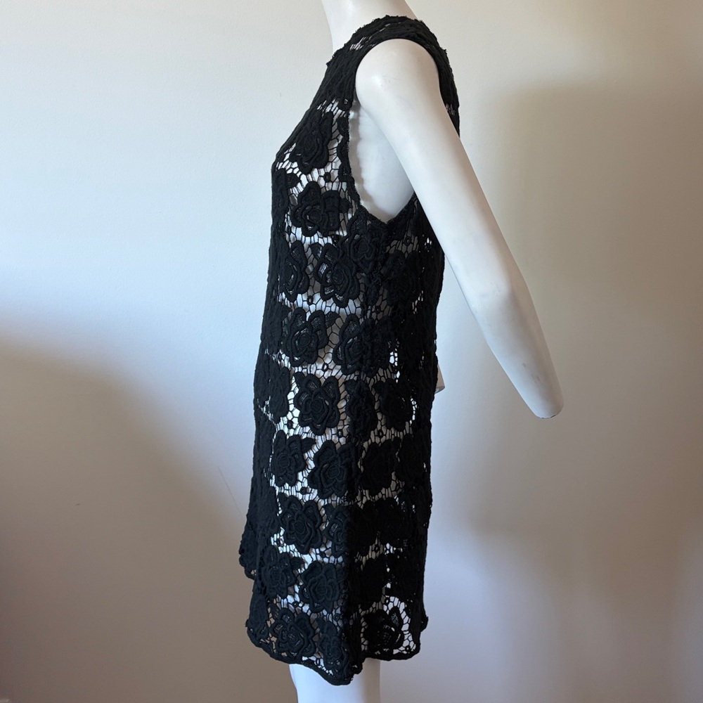 Dolce & Gabbana Black Floral Crochet Mini Dress - Picture 3 of 9